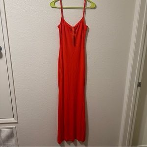 Skims long slip dress size L Orange color Limited Edition